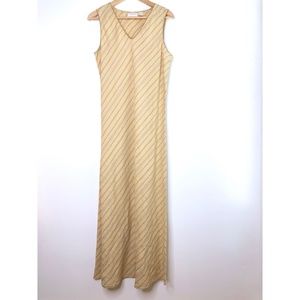 Vintage Striped Linen Maxi Dress